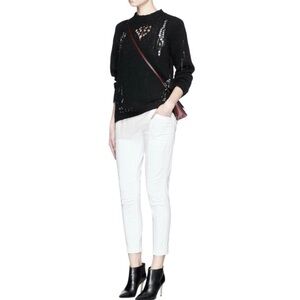 J Brand White Byrnes Zip Cuff Skinny Cargo Jeans Size 28